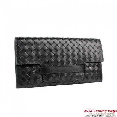 Bottega Veneta 275622 Appia Intrecciato Nappa Continental Wallet Black BV1105Uf65