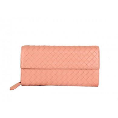 Bottega Veneta Intrecciato Nappa Continental Wallet 5809 Pink BV258rN47