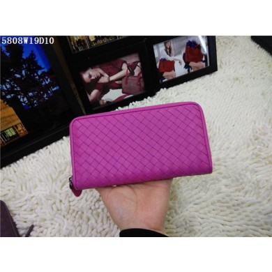 Bottega Veneta Intrecciato Nappa Zip Around Wallet BV5808 Rose BV466io33