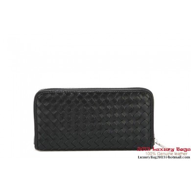 Bottega Veneta Intrecciato Nappa Zippy Wallet 115709-2 Black BV397dV68