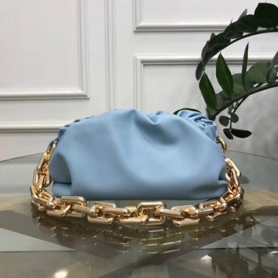 Bottega Veneta THE CHAIN POUCH 620230 LIGHT BLUE BV937Tq55