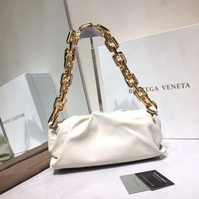 Designer Replica Bottega Veneta Nappa lambskin soft Shoulder Bag 620230 White BV104CF36