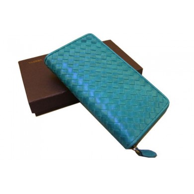 Imitation Bottega Veneta Intrecciato Nappa Zip Around Wallet 17004 Light Green BV568fw56