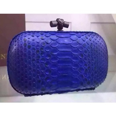 Imitation Bottega Veneta Snake Leather Knot Clutch BV8653 Blue BV881SU34