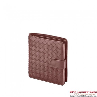 Replica Bottega Veneta 114073 V001N 2201 Intrecciato Nappa Flap French Wallet Maroon BV84Hd81