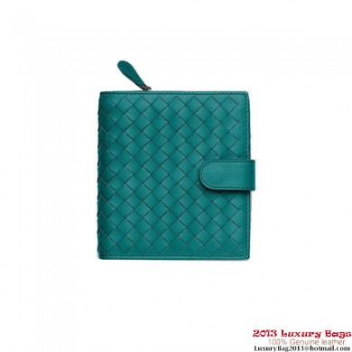 Replica Bottega Veneta 114073 V001N 3600 Intrecciato Nappa Flap French Wallet Lagoon BV325BJ25