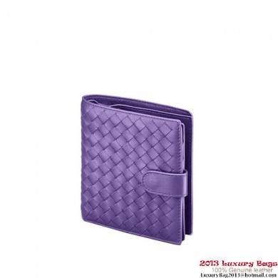 Replica Bottega Veneta 114073 V001N 5102 Intrecciato Nappa Flap French Wallet Violet BV1245iu55