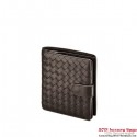 Bottega Veneta 114073 V001N 2040 Intrecciato Nappa Flap French Wallet Ebano BV69uZ84