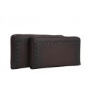 Bottega Veneta Edoardo Ebano Zip Around Wallet 528071 Black BV923Oq54