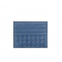 Bottega Veneta Intrecciato VN Card Case 5811 Blue BV442vO68