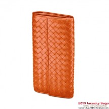 Bottega Veneta 150509 V001N 7504 Intrecciato Nappa Continental Wallet Fire Opal BV742eZ32