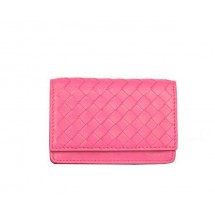 Bottega Veneta Intrecciato Nappa Card Case 5810 Peach BV966ag52