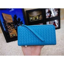 Bottega Veneta Intrecciato Nappa Zip Around Wallet BV5800 Blue BV954QF99