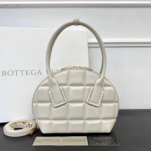 Bottega Veneta Original Woven Leather Square Shell Bag BV67130 White BV723JB76