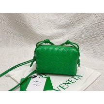 Copy Bottega Veneta Mini intrecciato leather cross-body bag 680254 Parakeet BV144Kn92