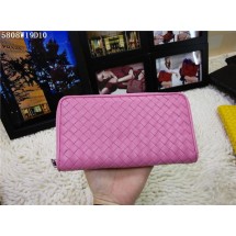 Fashion Bottega Veneta Intrecciato Nappa Zip Around Wallet BV5808 Pink BV501ur96