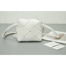 High Quality Fake Bottega Veneta Mini Cassette Camera Bag 701915 white BV771kU69