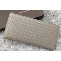 Imitation Bottega Veneta Intrecciato Leather Clutch BV144077 Grey BV745jf20