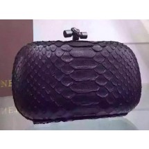 Replica Cheap Bottega Veneta Snake Leather Knot Clutch BV8653 Black BV52QC68