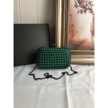 Replica Top BOTTEGA VENETA Knot snakeskin-trimmed satin clutch 62548 green BV1065of41