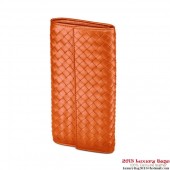 Bottega Veneta 150509 V001N 7504 Intrecciato Nappa Continental Wallet Fire Opal BV742eZ32