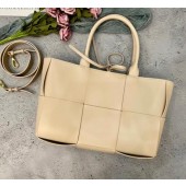 Bottega Veneta ARCO TOTE Small intrecciato grained leather tote bag 652867 apricot BV510jC82