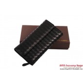 Bottega Veneta Intrecciato Nappa Continental Wallet BV1569 Black BV1116eP76