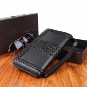 Bottega Veneta Intrecciato Nappa Zip Around Wallet BV5031 Black BV859KX22