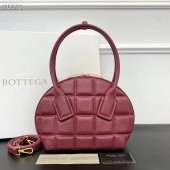 Bottega Veneta Original Woven Leather Square Shell Bag BV67130 Wine BV381Sx31