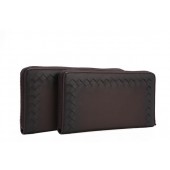 Fake Bottega Veneta Edoardo Ebano Zip Around Wallet 528072 Black BV118uQ71