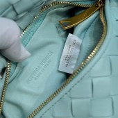 Replica Bottega Veneta Mini intrecciato leather top handle bag 651876 Teal Washed BV926it96