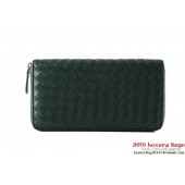 Replica Top Bottega Veneta Intrecciato Nappa Zippy Wallet BV1571 Green BV1197di41